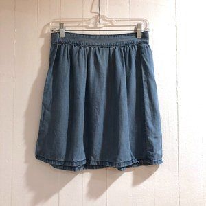 Madewell Washed Denim Back-Zip Mini Skirt